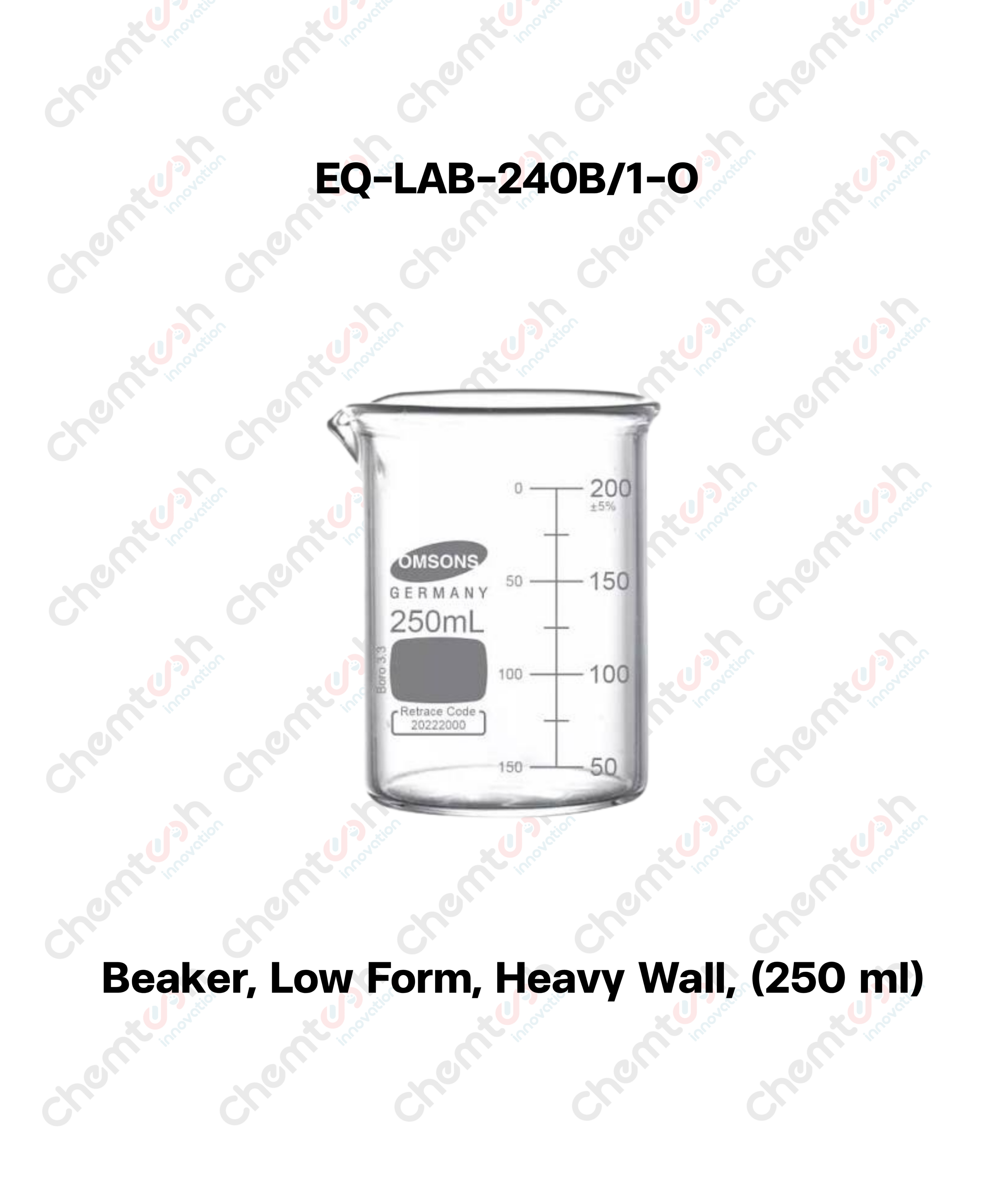 Beaker, Low Form, Heavy Wall, (250 ml)