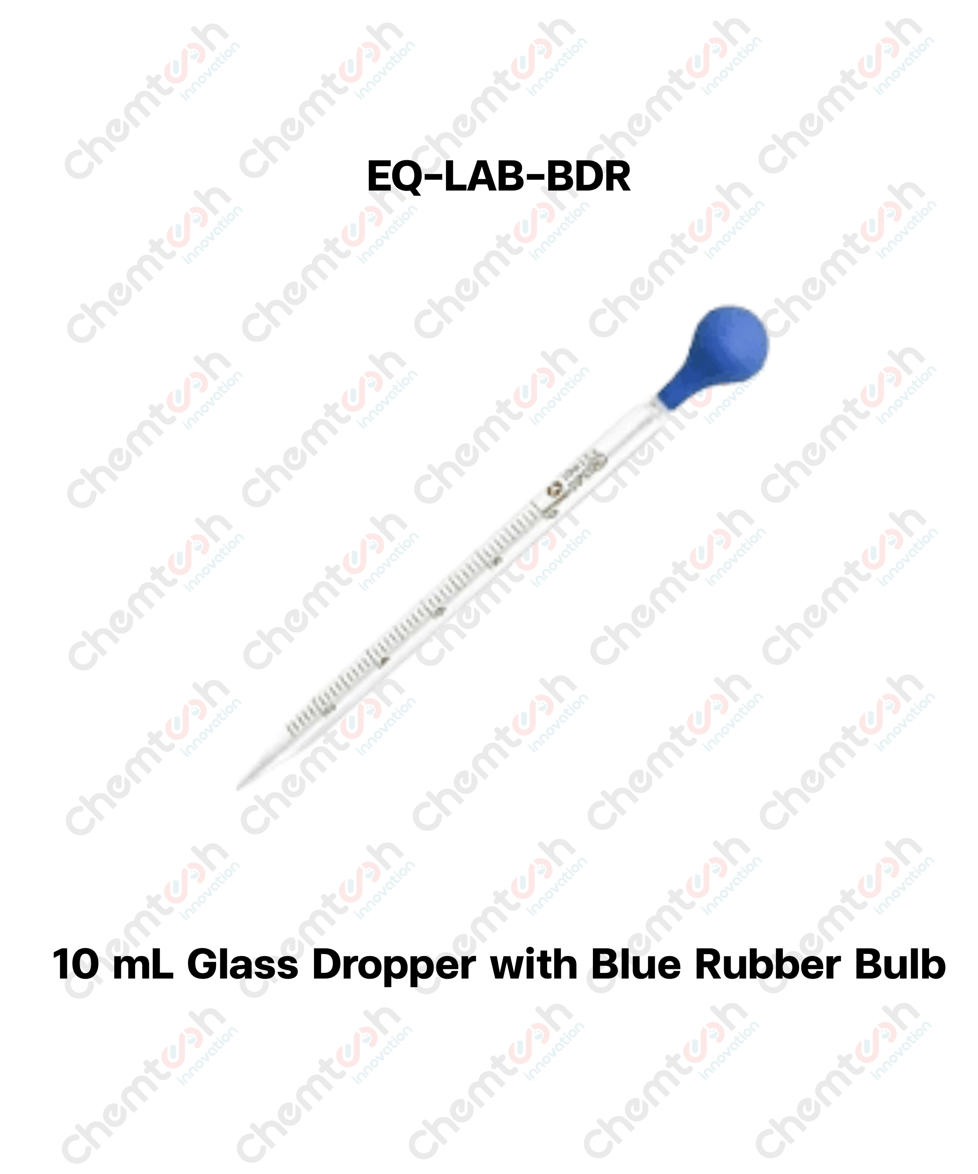 10 mL Glass Dropper with Blue Rubber Bulb